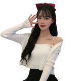 Korean Version Of 2025 New Slim Slim Temperament Elegant Style Pure Knitted Cardigan Coat Women's Fashion