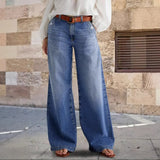 Fongt Wide-Legged Trousers Jeans 2025 Spring New Long Straight High-Waisted Casual Pants Women