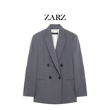 Fongt Homemade New Women's Classic With Padd Shoulders Double Buckle Blazer Suit Suit Suit 2129/095