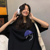 Large-Size Women's Wear Ins Loose White Oversize Design Short-Sleeved T-Shirt-Outfit