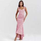Fongt Summer Hot New Sexy Fashion Word Thoracic Fish Bone Pack Hip Fish Tail Dress Girl