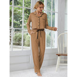 Fongt Women's Pajamas Autumn And Winter Thick Long-Sleeved Cardigan Trousers Two Sets Of Home Clothes-Outfit