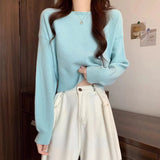 One-Word Collared Sweater For Women In Autumn And Winter, A Solid Color Casual Sweater, A Small Foreign Sweater.-Outfit