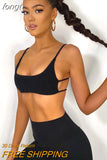 Cami Top Rib Knit Top Women Cut Out Crop Top Summer Clothes Slim Solid U Neck Vest Backless Camisole Streetwear Sport