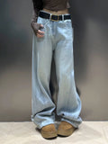 Vintage Light Blue Wide Leg Loose Jeans-Outfit