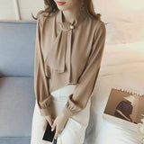 Fongt And Autumn 2025 New Fashion Solid Color Loose Lantern Sleeve Chiffon Shirt Women's Design Sense Long Sleeve Jacket Han Fan Shirt