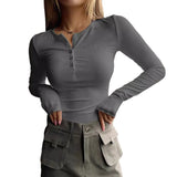 Fongt Autumn And Winter Wishebay Women's New Button Ribs Knitted Shirt