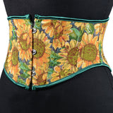 Fongt Short 3 Buckle New Oil Painting Monet Garden Belt Short Belt Outside The Fish Bone Support Strap Girded Waist