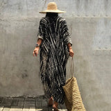 Fongt And White Tie-Dyed Cardigan Beach Dress Bikini Blouse Swimsuit With Cardigan Sunscreen Holiday