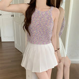 Fongt Hottie Shoulder Short Knitted Slings Small Vest Women Summer New Outerwear Slim Design