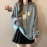 Fongt Age-Retroived College Wind Dachshund Embroidery Pattern Sweater Women's New Easier Knitted Shirts In Autumn And Winter