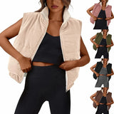 2024 Ladies Autumn And Winter New Vest Lamb Wool Zipper Sleeveless Double-Sided Thermal Jacket Jacket-Outfit