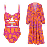 New Hollowed-In-Joined Swimsuit Women 2025 New Swimwear Jersey Two-Set