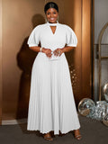 Fongt Half-Necked Hollow Elegant Dress High-Rise Temperament Party Party Elegant Dress