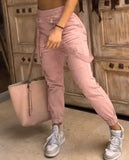 Fongt Women's High Street Ins Hip Hop Multi-Pocket Slim Casual Little Foot