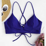 Up Split Swimsuit Women Sexy Solid Bikini Set Bandage Brazilian Biquinis Feminino Leopard Bikini Solid Swimwear Women 2023-Outfit