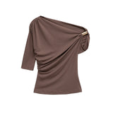 Fongt Homemade New Women's Clothing Fashionable Asymmetric Nylon Top 1026164