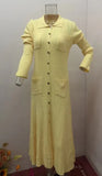 Fongt Solid Color Clasp-Buttoned Knitted Long Dress In Autumn 2025