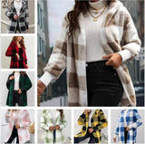 Fongt New Coat Loose Lattice Knitted Cardigan Fashion Sweater