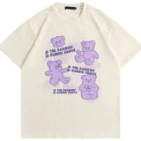 Fairy Bear Cute Graphic T Shirts Kawaii Clothes for Teens Light Green Apricot Cotton Tee Tops Oversized Summer Large