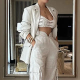 Fongt Summer New Fashion Street Hottie Solid Color Casual Top Suit