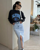 Fongt Autumn And Winter New Pure Cotton Water Wash Old Sweater Women In Batik Retro Print Top Lady
