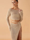 Fongt Long-Sleeved Blouse Beach Burqa Sexy Bikini Hoodie Sunscreen Suit Woman