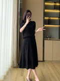 Fongt Luxury Small Fragrant Style Knitted Dress Dress Women's New Hollow Half-Dress Two Sets