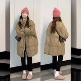 Down Cotton-Padded Jacket Women Winter 2024 New Thickened Korean East Gate Cotton-Padded Jacket Women In The Long Style-Outfit