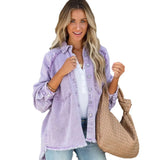 Fongt Women's Summer New Casual Do Old Casss Hole Loose Cowboy Coat Girl