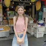 Fongt Hottie Shoulder Short Knitted Slings Small Vest Women Summer New Outerwear Slim Design