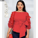 African Dresses For Women Top Dashiki African Clothes Africa Dress Mesh Bow Ladies Tops Clothing Ankara Plus Size African