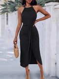 Fongt Women's New 2025 Spring And Summer Hip Hop Street Man Skirt Hanging Neck Sleeveless Irregular Dress Dress Dress
