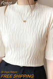 Summer Korean Fashion Solid Sweater Women Short Sleeve Tops 2023 Pull Femme Casual Slim Female Pullover Knitted