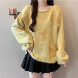 Fongt Three-Dimensional Butterfly Knitted Shirt Lazy Spring And Autumn Collar High-End Sweater Top New Spring And Autumn Winter