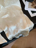 New Chinese Style Light Style Blouse Women's Summer Short Style Slim High Feel Plate Button Thin Satin Broken Flower Shirt-Outfit