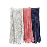 Fongt Fashion Folding Wave Half-Dress French Sweet High-Waisted A-Shaped Skirt Mid-Long Folds Skirt