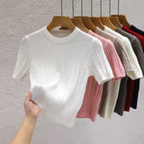 Fongt Sweater Woman 2025 Spring And Summer New T-Shirt High-End Design Sense With Knitted Shirt Pure Desire