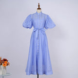 Fongt Court Style High Design Feeling Heavy Industry Nail Drill Short Sleeve Single Buckle Dress + Sling