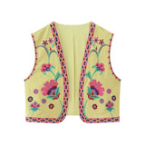 Fongt 2025 New Women's Clothing Embroidered Tard Vest