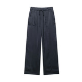 Fongt New Silk-Sense Wistry Hanging Neck Top 2754253 Wide Leg Pants 2706253
