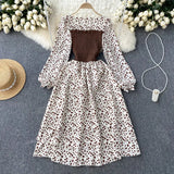 Fongt Dress With French Bumpy Dress Broken Floral Dress Color Two Pieces Of Sweet Fake Dress Long Sleeves