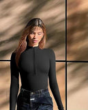 Fongt Long-Sleeved Joint Sexy Rib-Link Long-Sleeved Tops