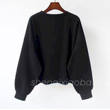 Cotton Pullovers Women Spring Autumn Trendy Sweatshirts Design Niche Loose Pullover Long Sleeve Coat Tops All-match