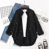 Blouses Shirts Tunic Womens Tops And Blouses 2020 Womenswear Long Sleeve Clothing Button Up Down White Star New