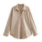Fongt New Multi-Color Loose Casual Version Of The Provincial Silk Long-Sleeved Shirt 4387096