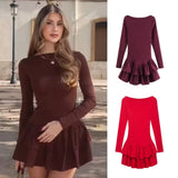 Fongt Explosion Women's New Multi-Color Hem Pressure Fold Design Dress
