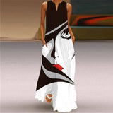 Boho Sleeveless V-Neck Long