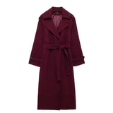 Fongt New Classic British Hair This Double Buckle Wind Coat Coat
