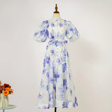 Fongt Court Style High Design Feeling Heavy Industry Nail Drill Short Sleeve Single Buckle Dress + Sling